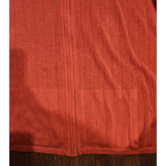 Vintage Large Women's Woolrich Sweater Cardigan With Hood Light Weight Coral Zip - Picture 5 of 5